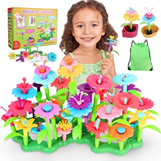 Abellzos Flower Garden Building Toys for Girls Age 3 4 5 6 7 Year Old, STEM Toy Build a Garden Educational Activity for Kids, Birthday Gift for Toddler Preschool (133PCS)