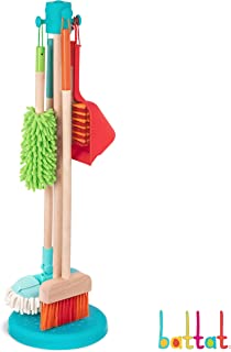 Battat – Kids Cleaning Set – Cleaning Toys for Toddlers, Children – Pretend Play Kit – Broom, Mop, Brush, Dustpan, Duster – Sweep n' Clean – 2 Years +