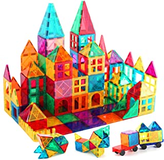 Kids Magnetic Tiles Toys, 100Pcs 3D Magnetic Building Blocks Tiles Set, Building Construction Educational STEM Toys for 3+ Year Old Boys and Girls