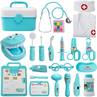 Phobby Durable Doctor Kit for Kids, 27 Pcs Deluxe Pretend Play Medical Kit Toy with Real Stethoscope, Doctor Kit for Toddlers Boys Girls Aged 3 4 5 6 7 8