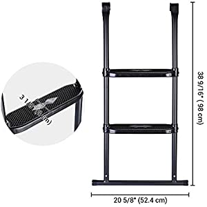MejorChoy 2 Step Trampoline Ladder Wide Anti Skid for Kid Outdoor 12 to 14 Ft Bounce Trampoline Accessories