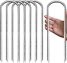 Eurmax USA Trampolines Stakes Wind Stake 12 Inch Heavy Duty Stake Safety Ground Anchor Galvanized Steel Wind Stakes, 4pcs-Pack(Silver)