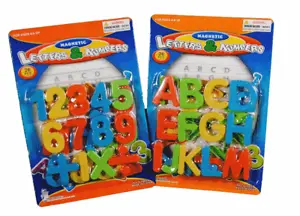 Lot of 52 Educational Magnetic Letters and Numbers Symbols Learning Toy Fridge