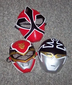 KIDS Power Rangers Plastic Costume Mask Lot Of 3 Preowned