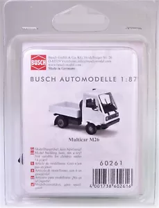 Busch 60261 Bausatz Multicar M26 Pritsche (1991) in weiß 1 87/H0 NEU/OVP