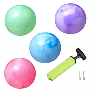 New Bounce Marbleized Rubber Balls (Set of 4) Plus 2 Pins & Pump for Kids