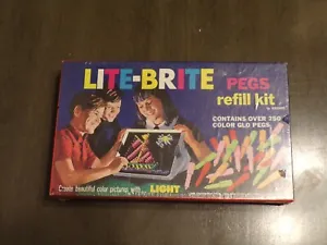 Vintage Lite Brite Peg Color Glo Refill 1968 for 5455 250+ pieces Sealed in Box