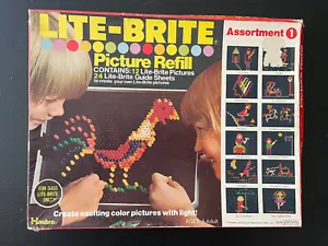 Vintage 1975 Lite Brite Picture Refill Pages 22 Blank Pages And 12 New Pictures