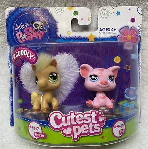 Littlest Pet Shop Cutest Pets Fuzzy Horse 2417 and Pig 2418 Brand New LPS