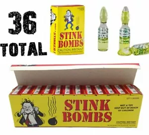 36 Stink Bombs - Stinky Glass Gag Prank Fart Joke (1 case of 36)