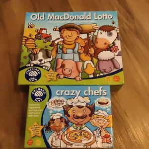 Orchard toys Crazy Chefs and Old Mac Donald Lotto games 2-7 years
