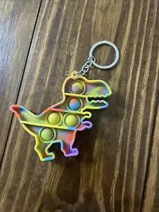 Silicone Mini Bubble Pop Sensory Stress Relief Toy Keychain New Dinosaur