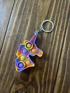Silicone Mini Bubble Pop Sensory Stress Relief Toy Keychain New Unicorn