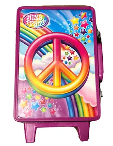 lisa frank hard plastic rolling suitcase with wheels and Random accessories
