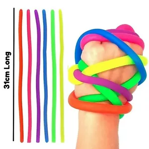4x Fidget Monkey Noodle Stretchy String Sensory Kids Stress Relief Toy UK School