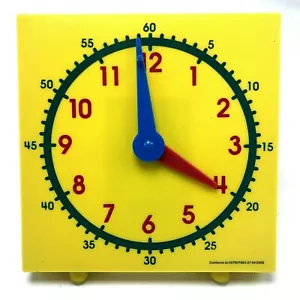 Yellow Student Clock Teaching Learning Tool Aid Homeschool Home School Toy