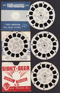 s5714)    4 x VIEWMASTER REELS MEXICO, ENGLAND AND THE U.S.A.