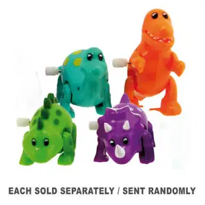 Wind Up Roaming Dinosaur Flip or Run Toy Animal Assorted Colours Great for Kids