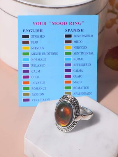 EMERY ROSE Oval & Heart Decor Ring