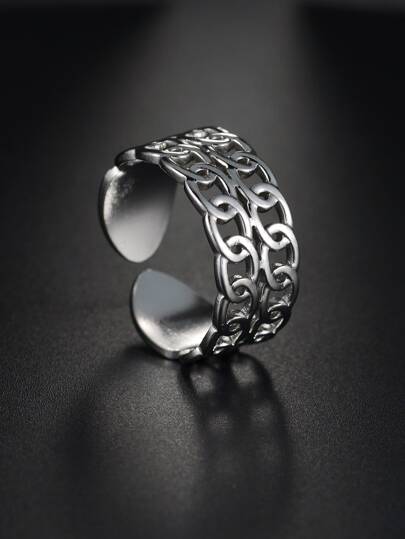 Men Chain Design Cuff Ring