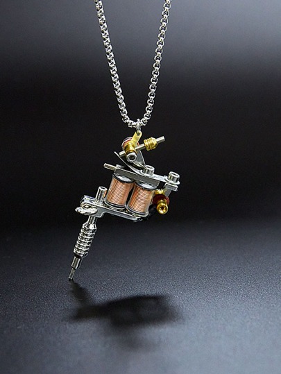 Men Structured Charm Necklace