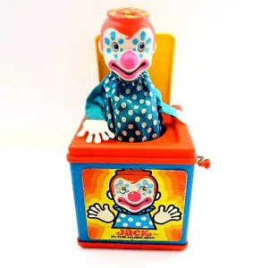 Vintage 1971 Mattel JACK In the Box Clown Windup Music Box PLASTIC ...